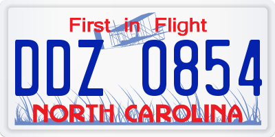 NC license plate DDZ0854