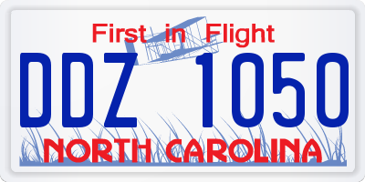 NC license plate DDZ1050