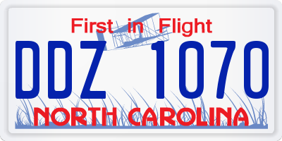 NC license plate DDZ1070