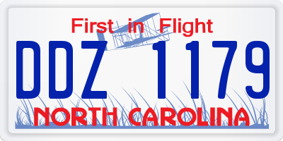 NC license plate DDZ1179