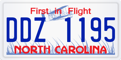 NC license plate DDZ1195