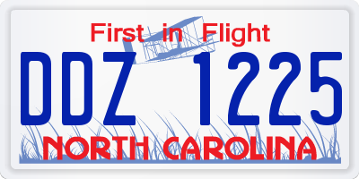NC license plate DDZ1225