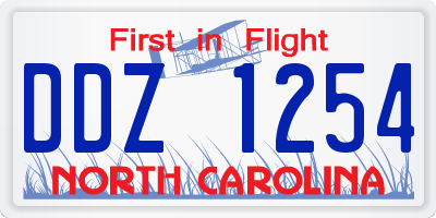 NC license plate DDZ1254