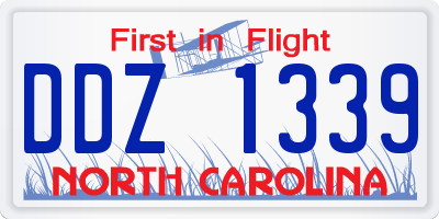 NC license plate DDZ1339