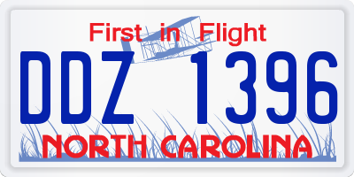 NC license plate DDZ1396