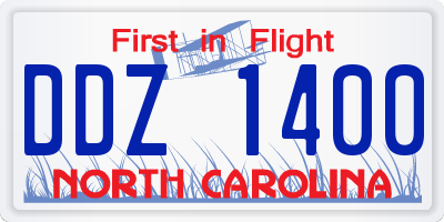 NC license plate DDZ1400