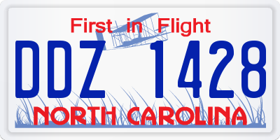 NC license plate DDZ1428