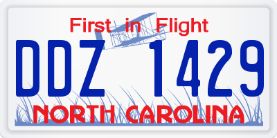 NC license plate DDZ1429