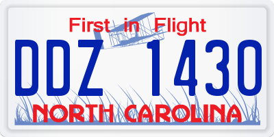 NC license plate DDZ1430