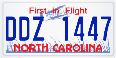 NC license plate DDZ1447