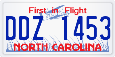 NC license plate DDZ1453