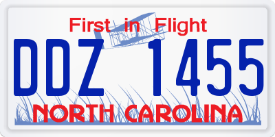 NC license plate DDZ1455