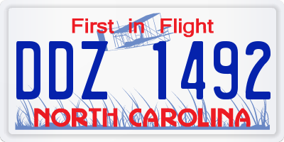 NC license plate DDZ1492