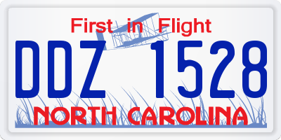 NC license plate DDZ1528