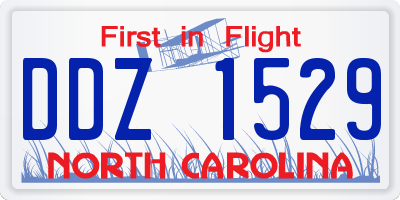 NC license plate DDZ1529
