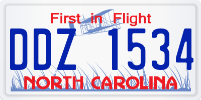 NC license plate DDZ1534