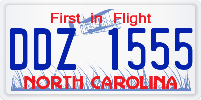 NC license plate DDZ1555