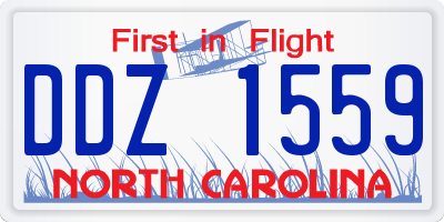 NC license plate DDZ1559