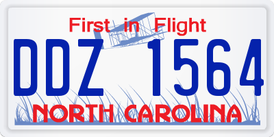 NC license plate DDZ1564