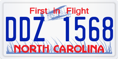 NC license plate DDZ1568
