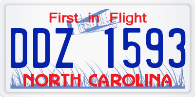 NC license plate DDZ1593