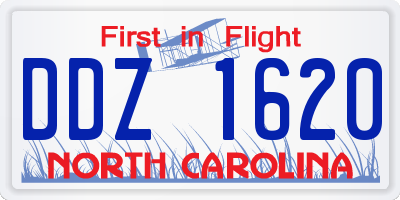 NC license plate DDZ1620