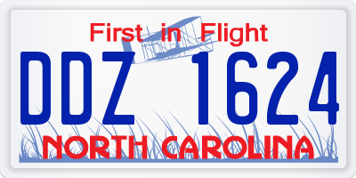 NC license plate DDZ1624