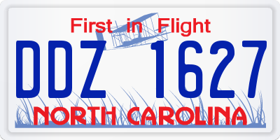 NC license plate DDZ1627