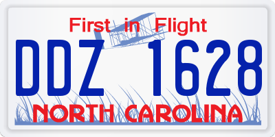 NC license plate DDZ1628
