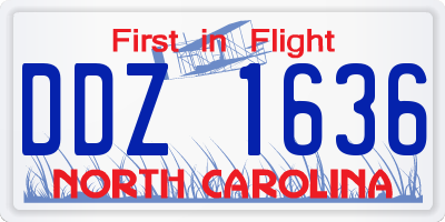 NC license plate DDZ1636