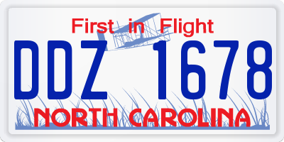 NC license plate DDZ1678