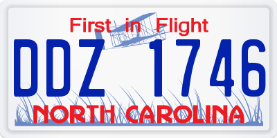 NC license plate DDZ1746