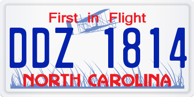 NC license plate DDZ1814