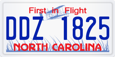 NC license plate DDZ1825