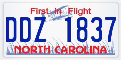 NC license plate DDZ1837