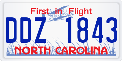 NC license plate DDZ1843