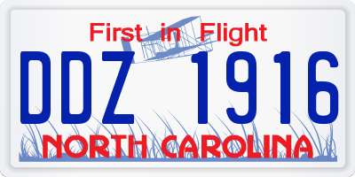 NC license plate DDZ1916