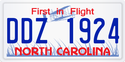 NC license plate DDZ1924