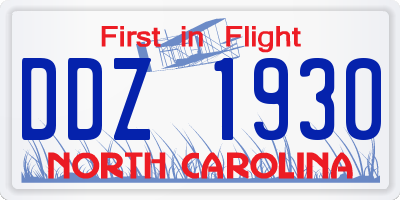 NC license plate DDZ1930