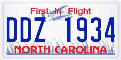 NC license plate DDZ1934
