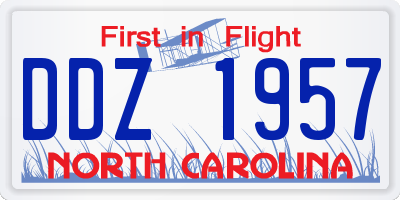 NC license plate DDZ1957