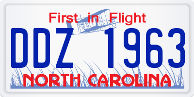 NC license plate DDZ1963
