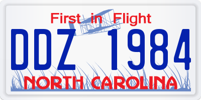 NC license plate DDZ1984
