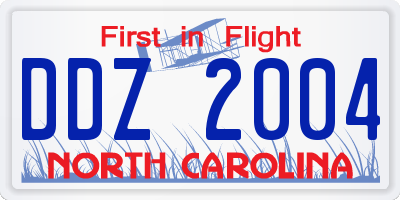 NC license plate DDZ2004