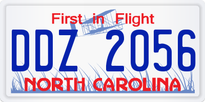NC license plate DDZ2056