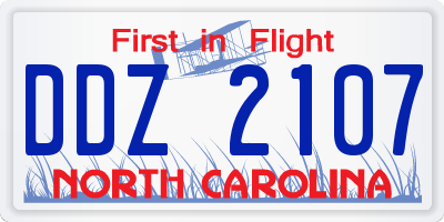 NC license plate DDZ2107