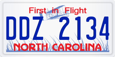 NC license plate DDZ2134