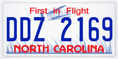 NC license plate DDZ2169