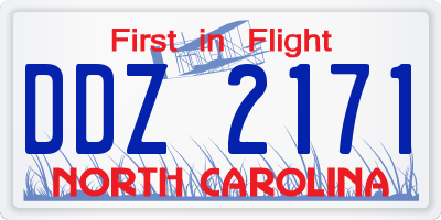 NC license plate DDZ2171