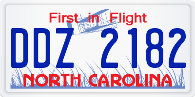 NC license plate DDZ2182